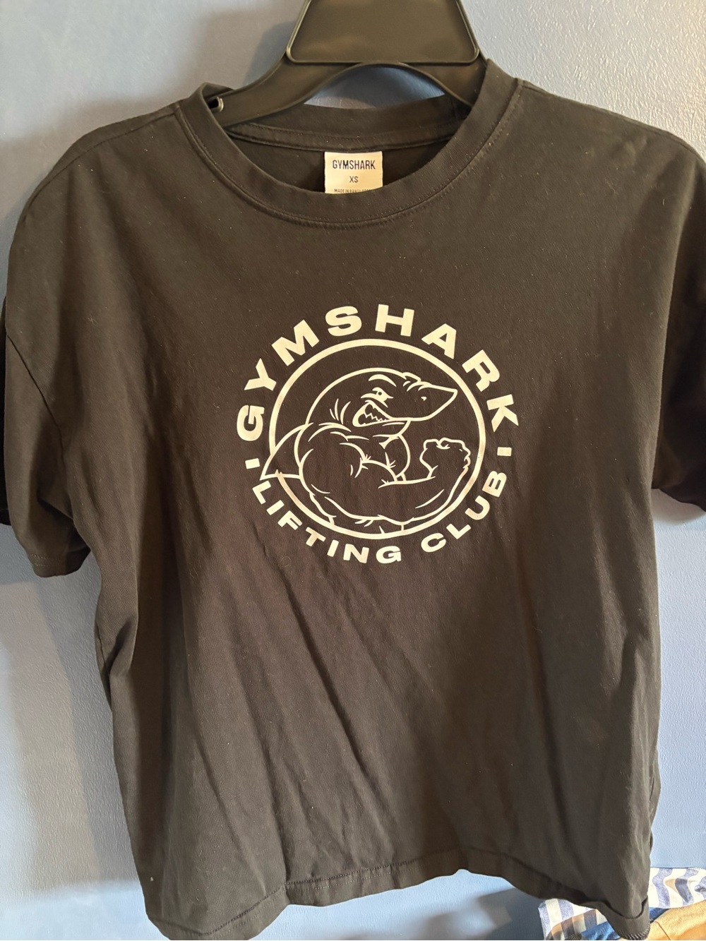 Gymshark Black Tee with White Lifting Club Logo